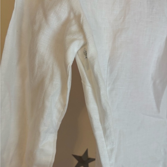 Sail to Sable Pink and White Linen Tunic Dress Long Sleeve - Picture 6 of 6